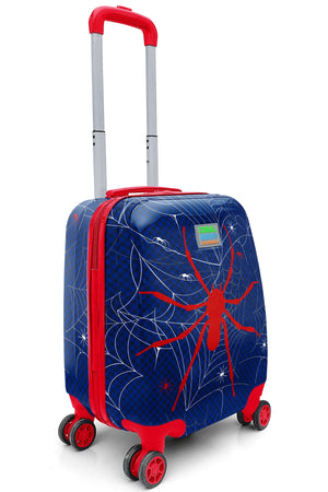 Kids Navy Blue Red Spider Patterned Child Suitcase 16739