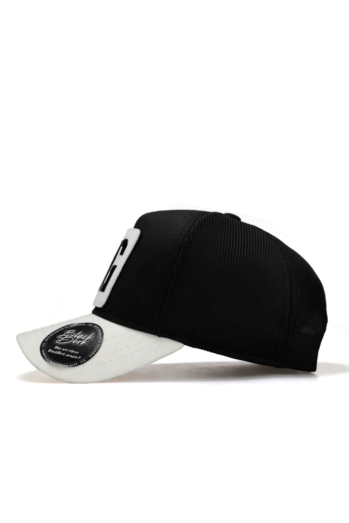 V1 Trucker Letter A - 1 Code Logo Unisex White Cap - Black Cap (Cap)