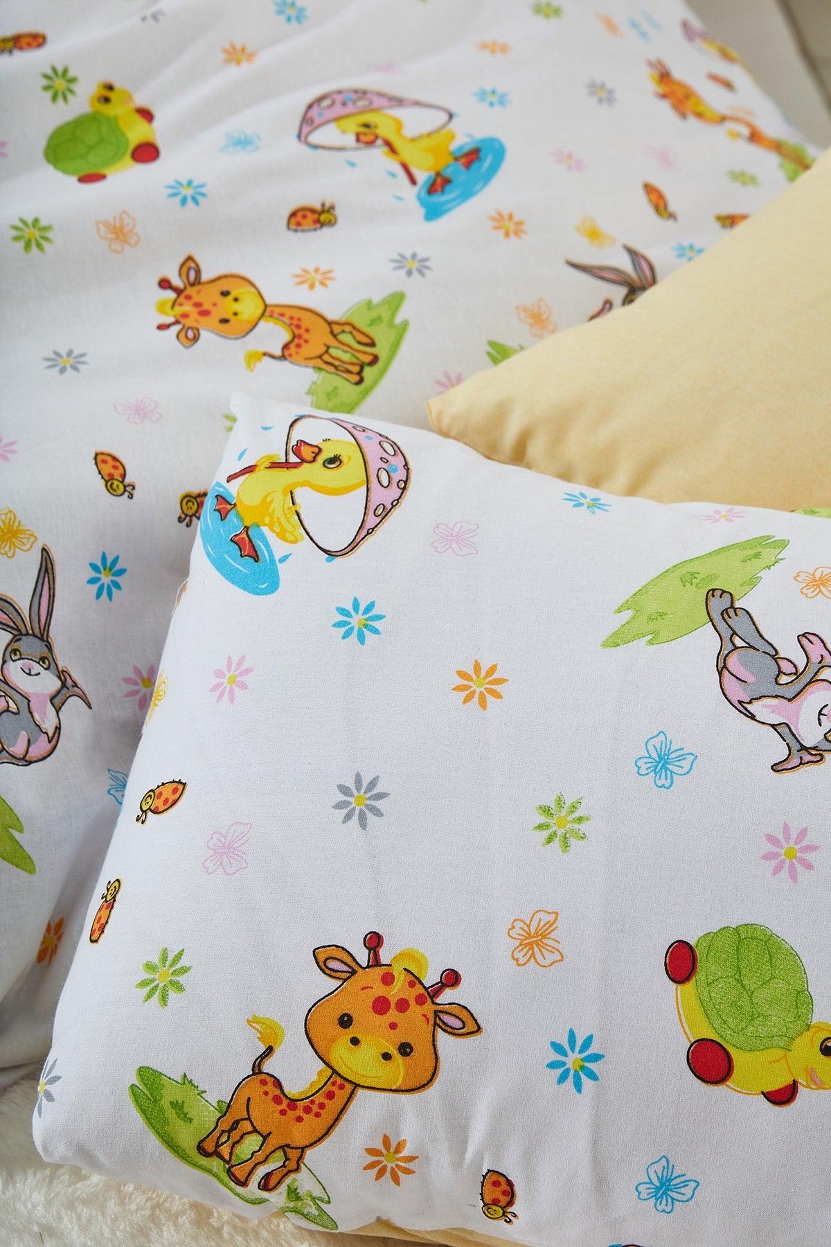 Rabbit Patterned Digital Print Baby Duvet Cover Set