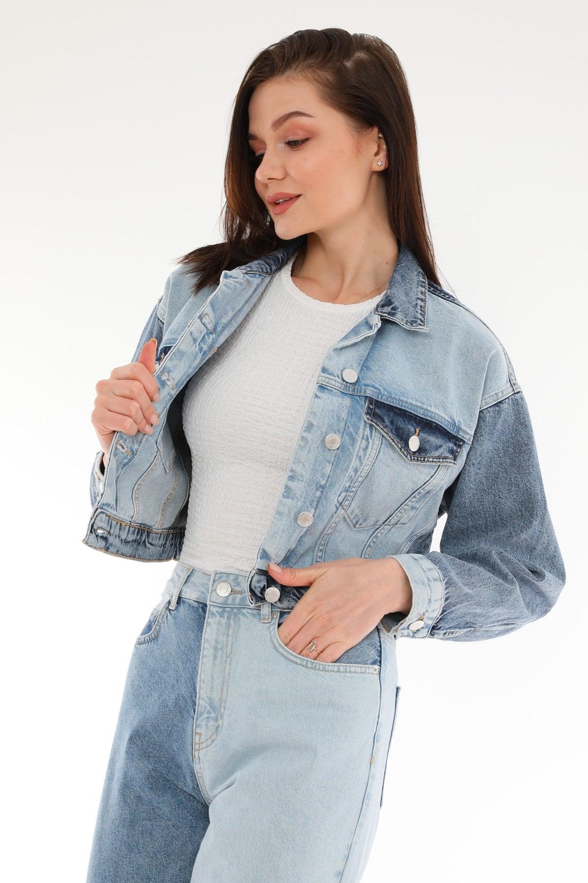 Block Crop Jean Jacket - Swordslife