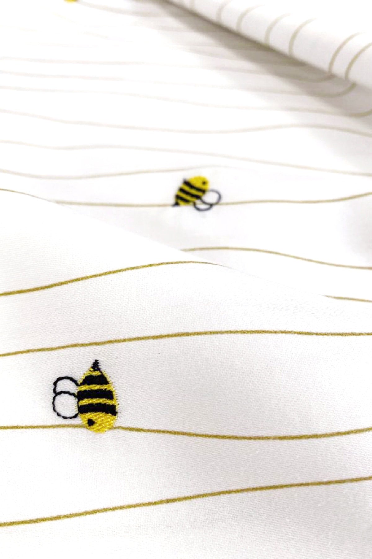 Happy Bee 100% Cotton Satin Embroidered Baby Duvet Cover Set