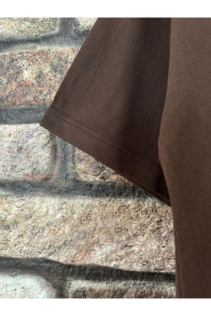 Men'S Brown Believe Printed Oversize T-Shirt