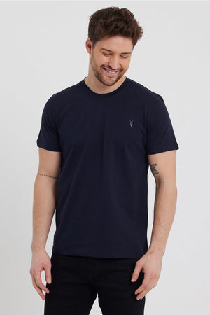 Standard Pattern Basic Crew Neck Embroidery Detail 5-Piece T-Shirt Pack