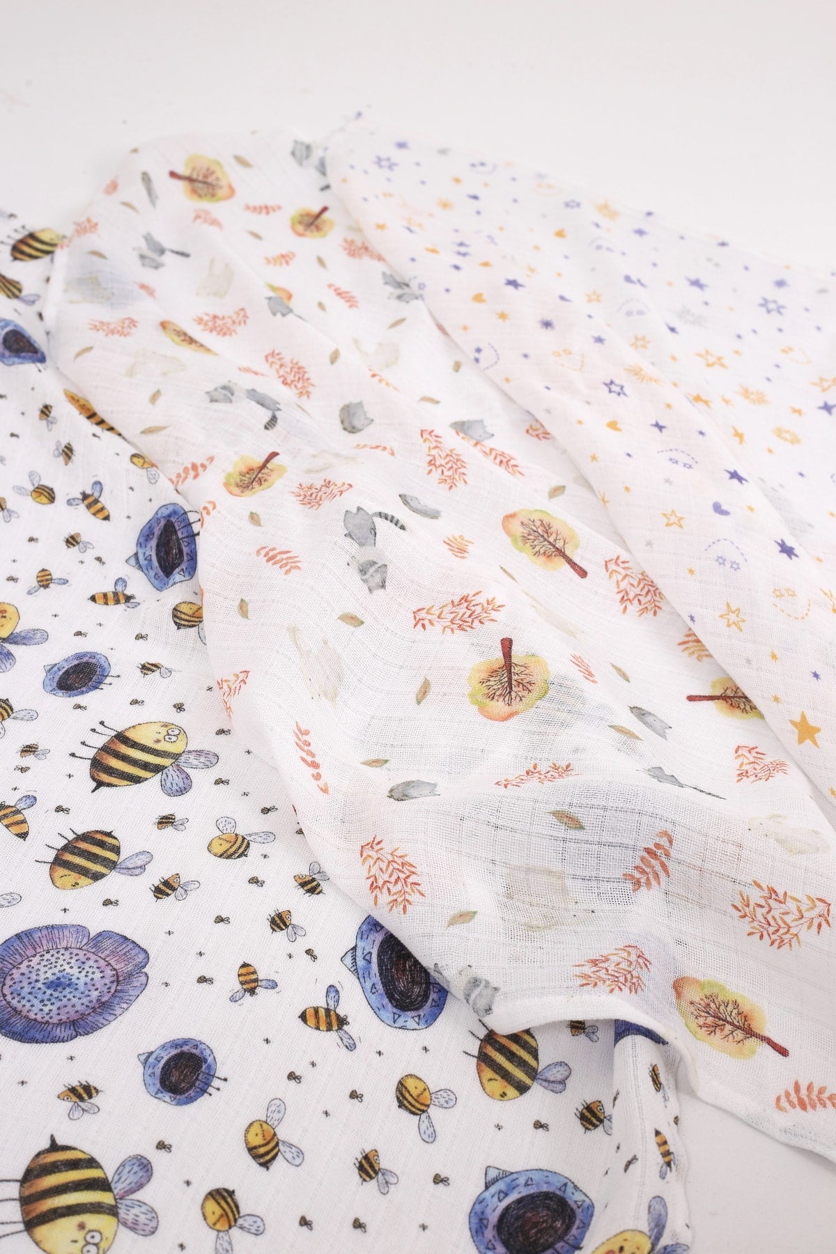 Digital Printed 6 Piece Multi-Purpose Muslin Cover Set - 75X75 Cm