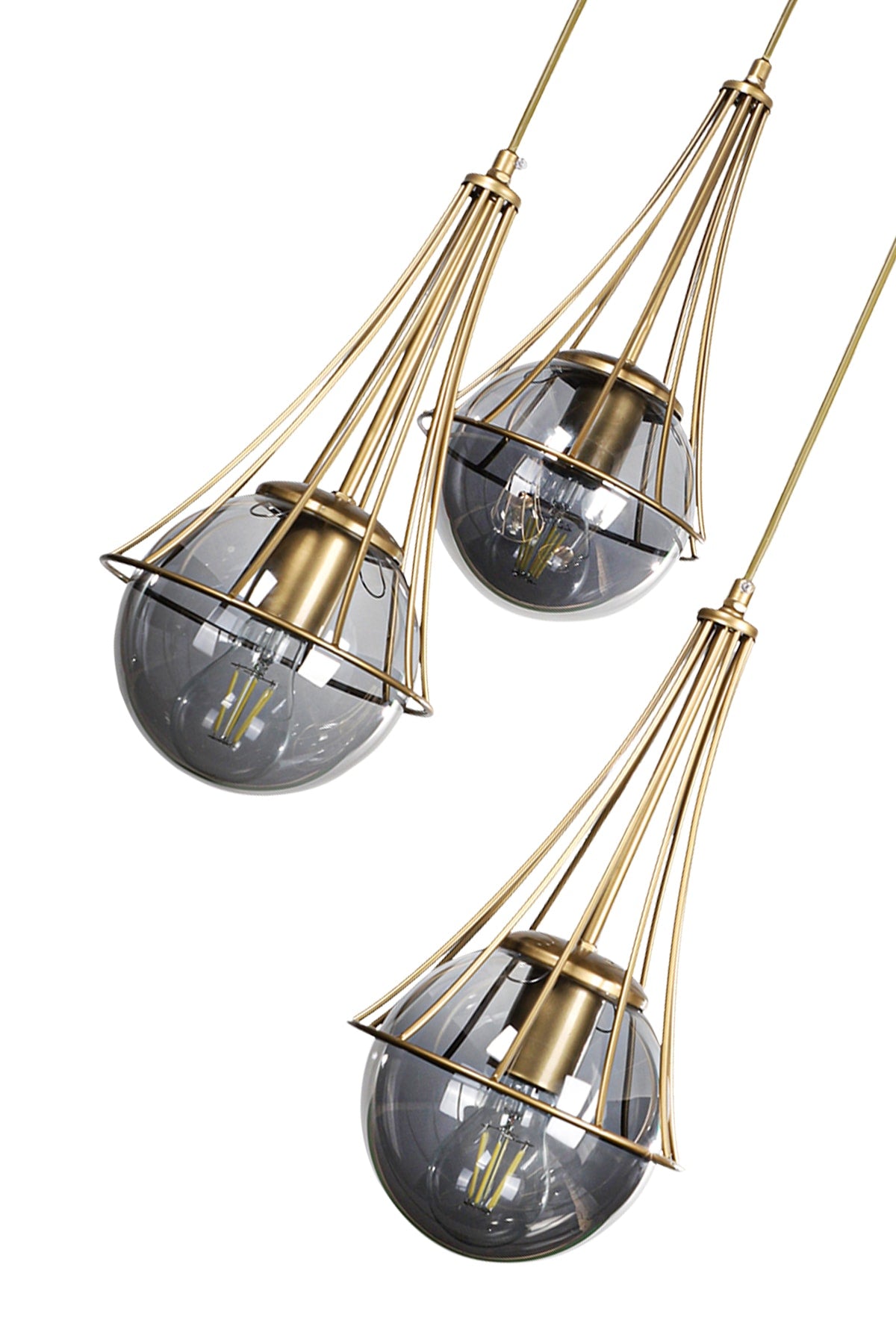 Lapis 3Rd Antique-Smoked Glop Glass Chandelier