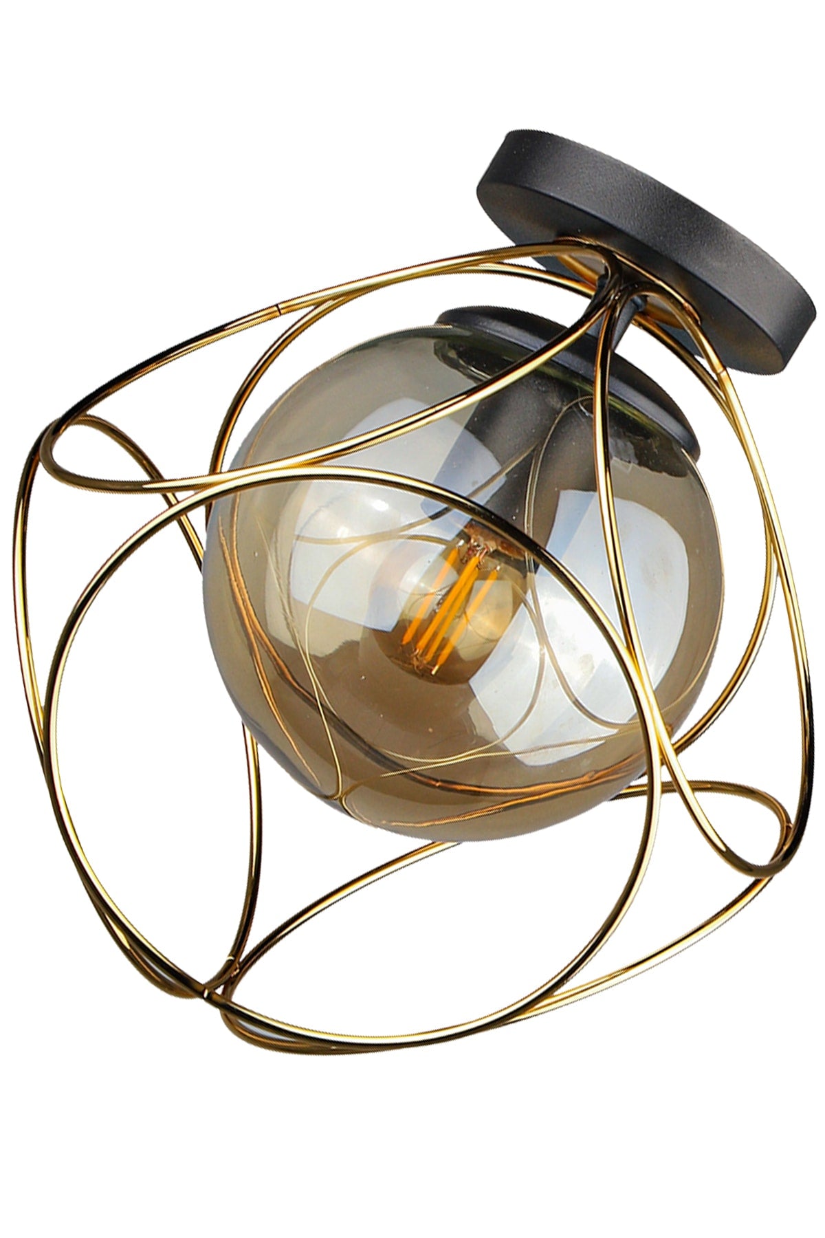 Suna Ceiling Mounting Single Chandelier Gold Honey Glass