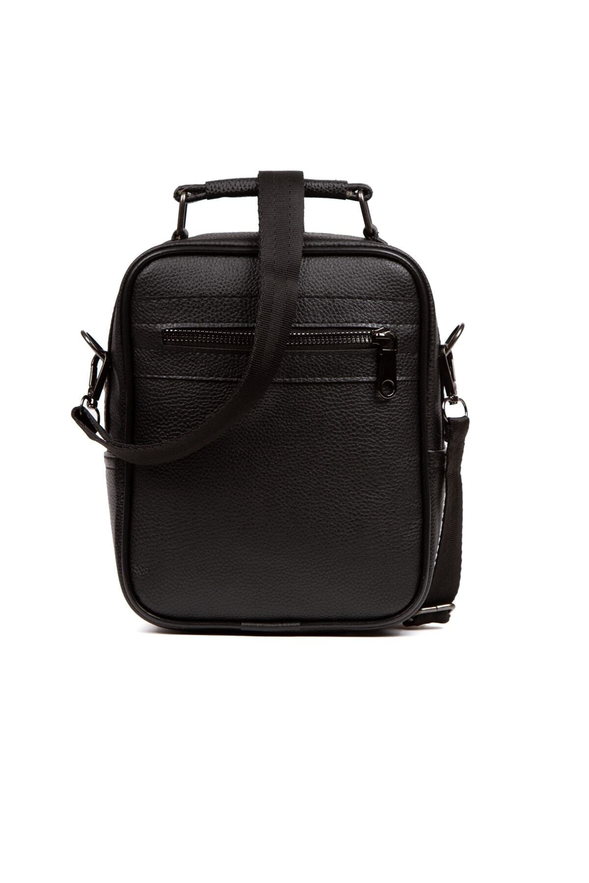 Men'S Leather Hand And Shoulder Bag, Crossbody Bag Daily Use Black Color (Medium Size). With Phone Compartment