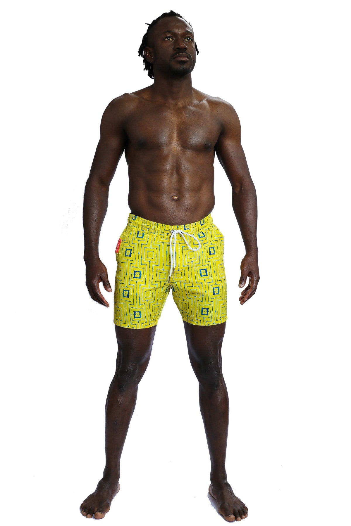 Men's Patterned Yellow Sea Shorts