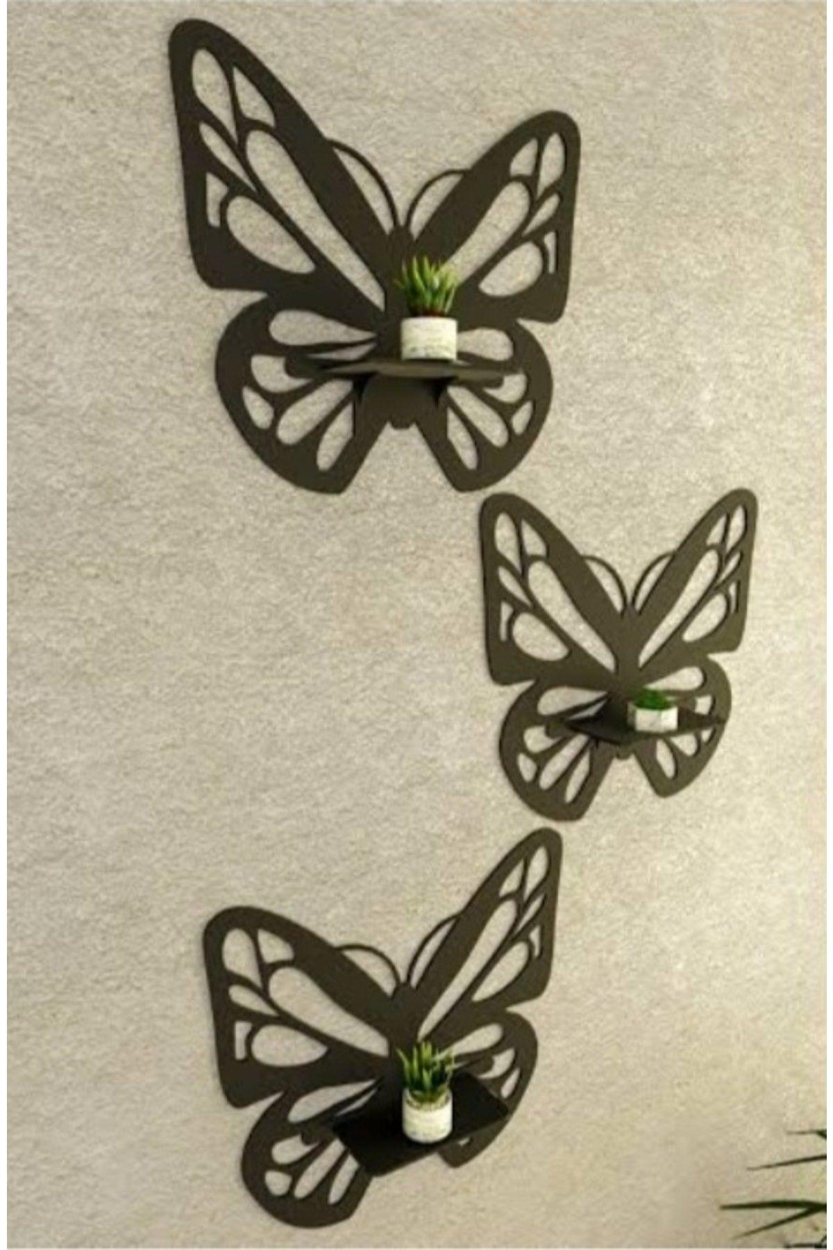 Decorative Wall Ornament, Butterfly Shelf. Set of 3 - Swordslife