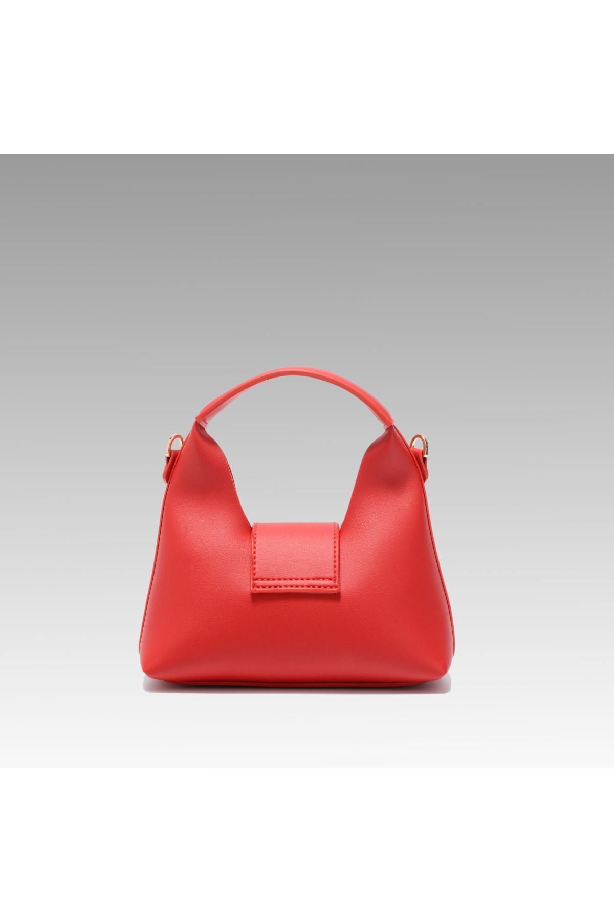 Red Suspended Mini Bag With Accessory Detail