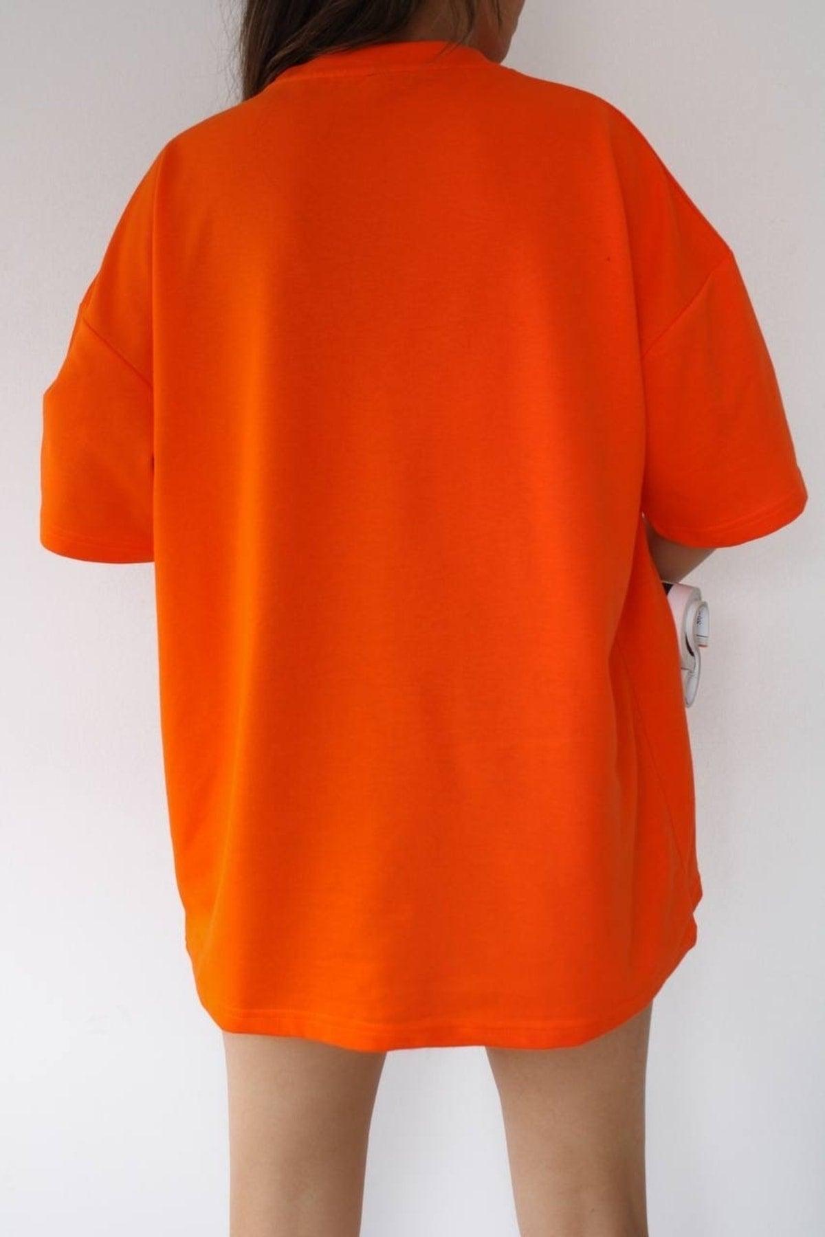 Unisex Cotton Orange Crew Neck Oversize If It Is Tight Fit, Return It - Swordslife