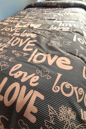 Love Printed 4-Piece Elastic Bed Sheet Single (100X200 CM) Duvet Cover Set - Swordslife