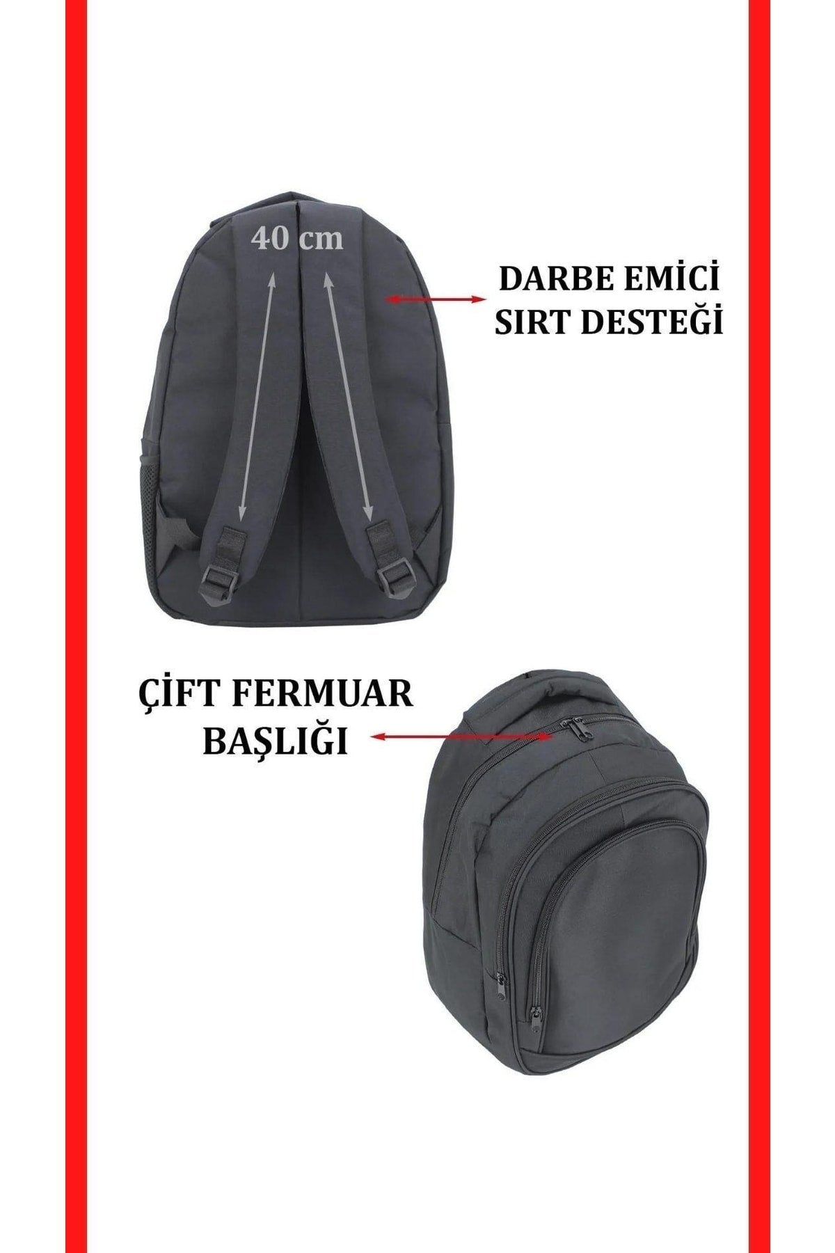 Waterproof Fabric Basic Black Backpack