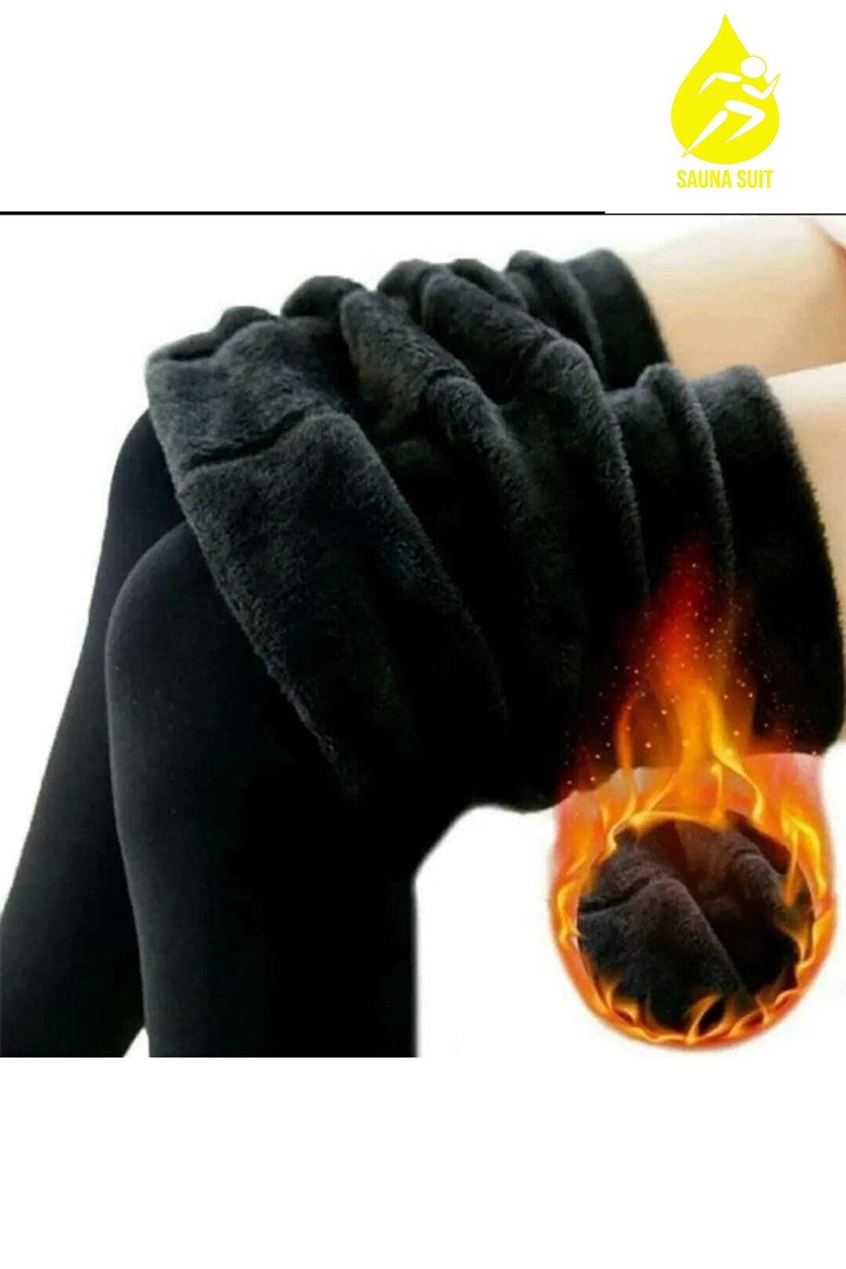 Women's Black Original Plush Winter Gathering Flexible Soft Thermal Leggings - Swordslife