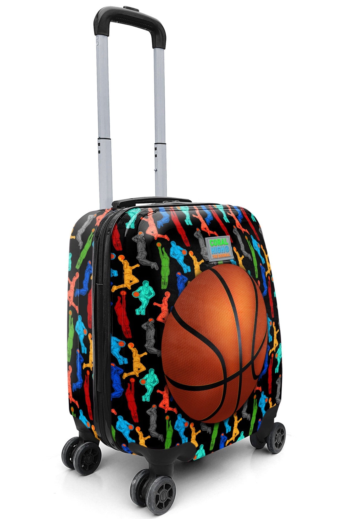 Kids Black Basketball Patterned Child Luggage 16745