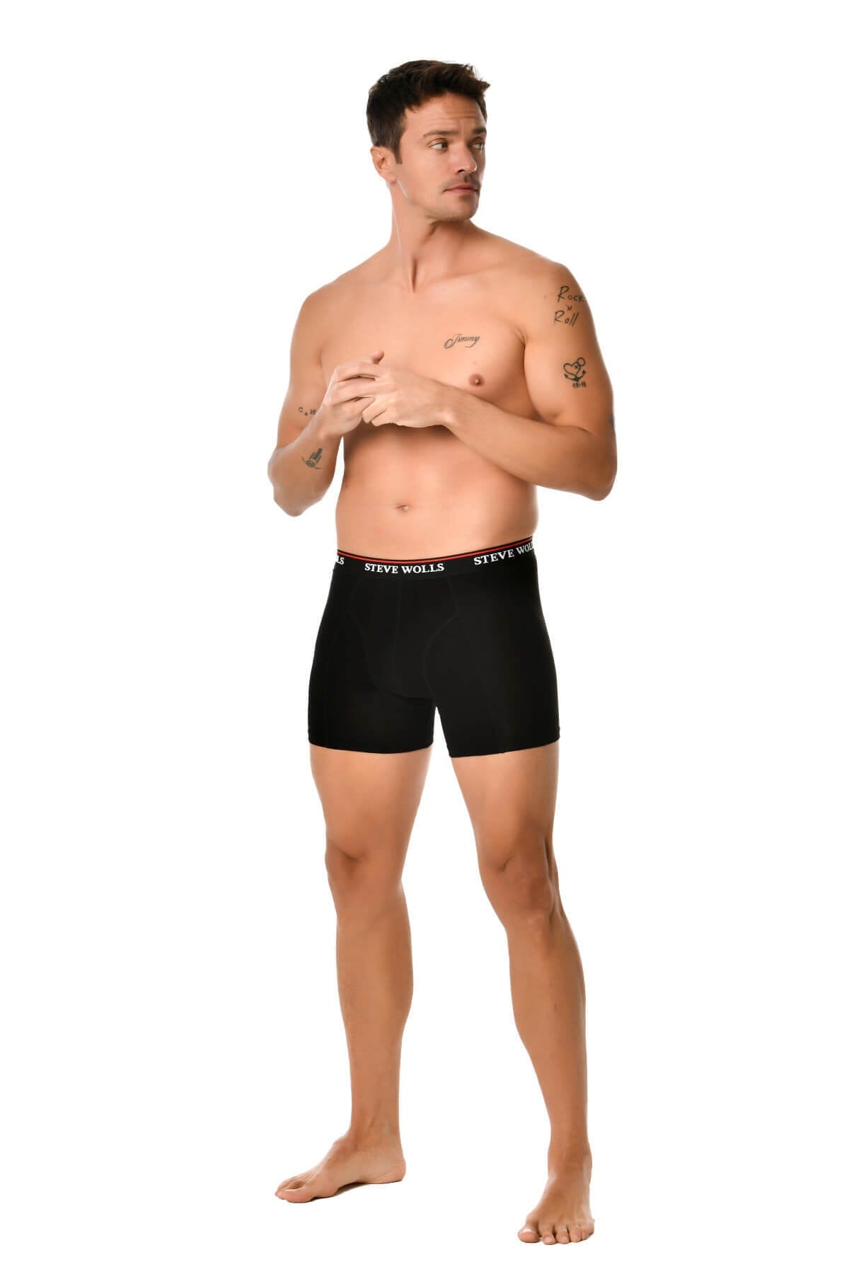 Men's Black Color Bamboo Boxer Set of 5