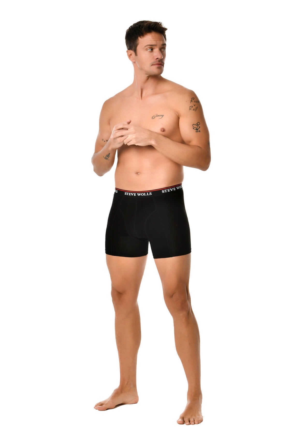 Men'S Black Color Bamboo Boxer Set Of 5