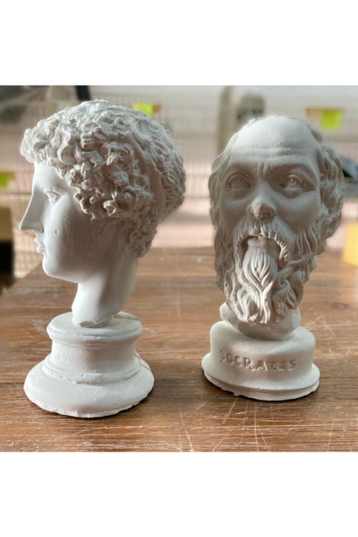 Hermes And Socrates White Sculpture Bust 2 Pieces Boxed And Wrapped With Patpata Shipping - Swordslife