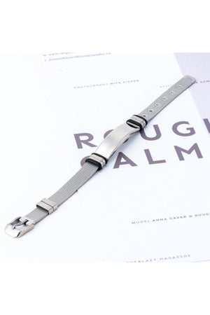 Personalized Name Mesh Belt Cord Steel Men'S Bracelet Scb13