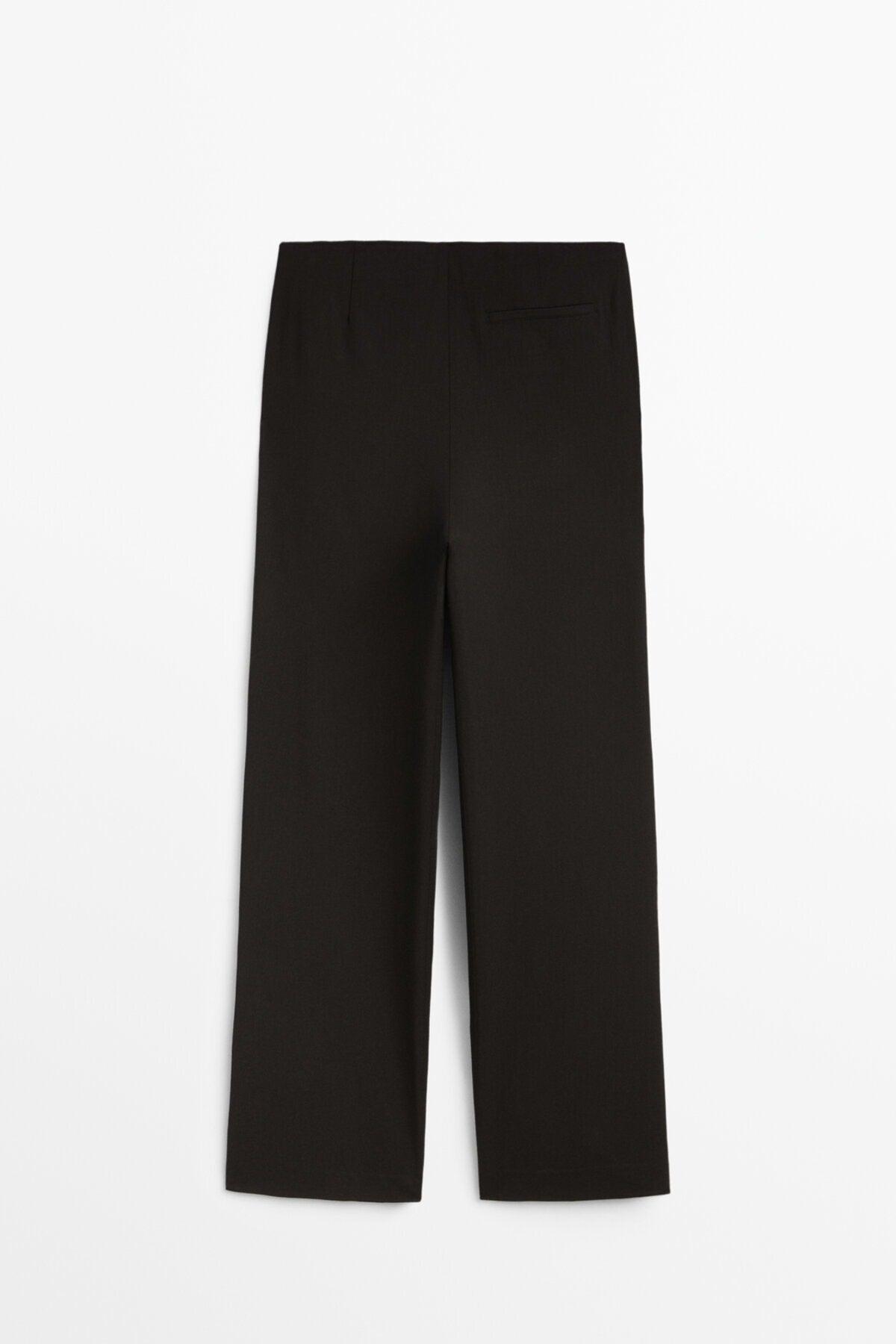 Black Pleated Wide Leg Trousers - Swordslife