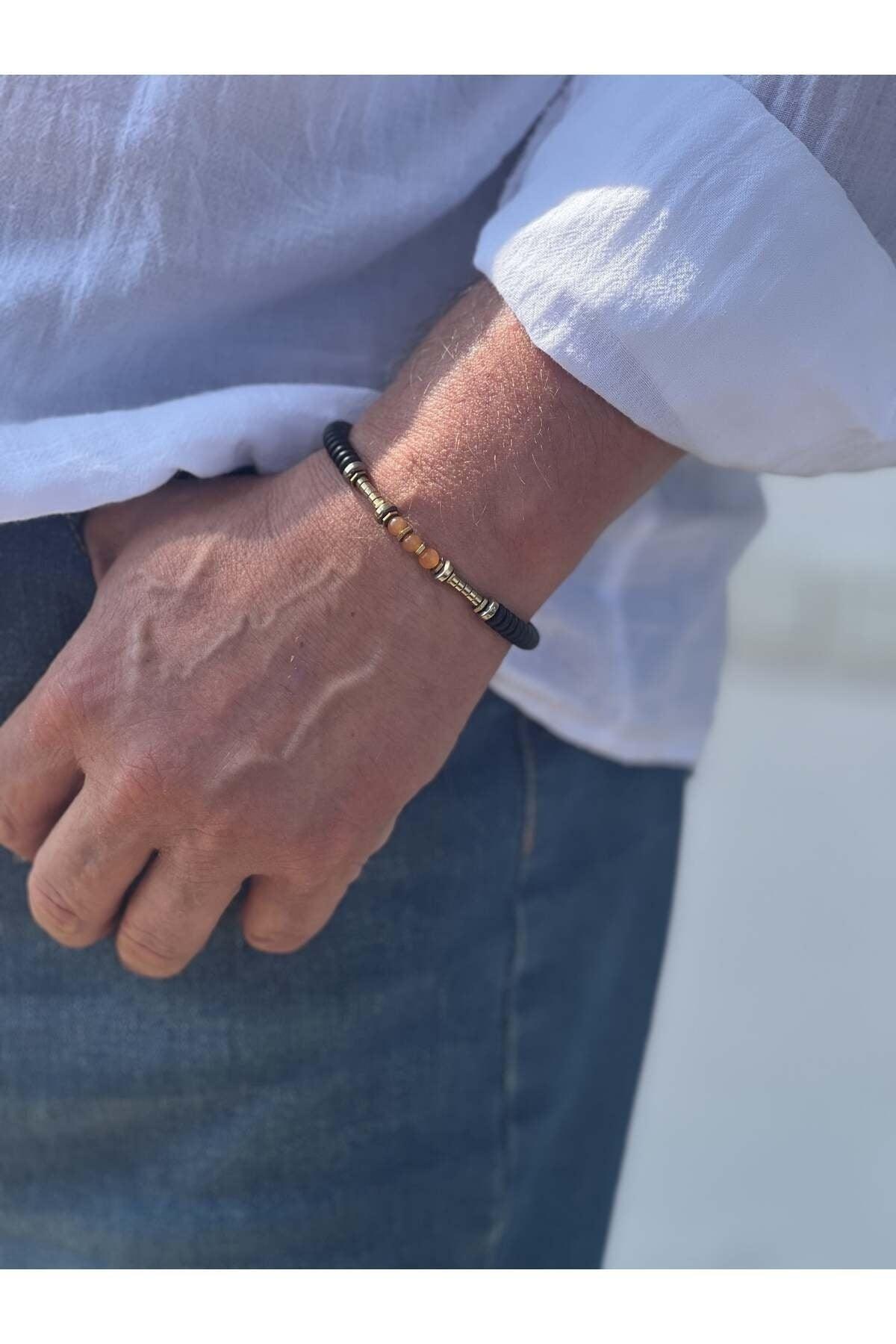 Peach Aventurine&Hematite&Lava Stone Unisex Bracelet - Swordslife