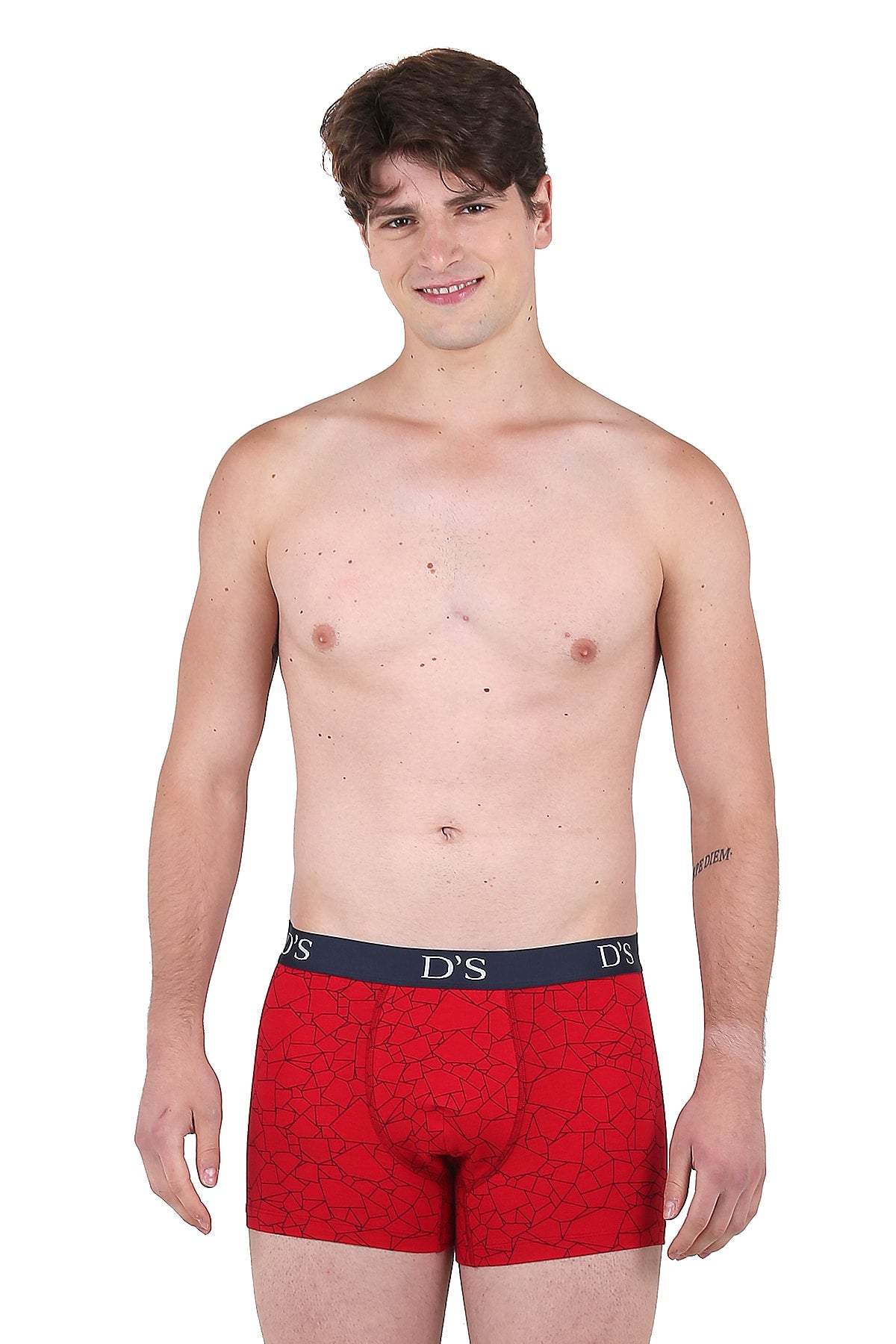 Pack Boxer Diamond Red Printed Red