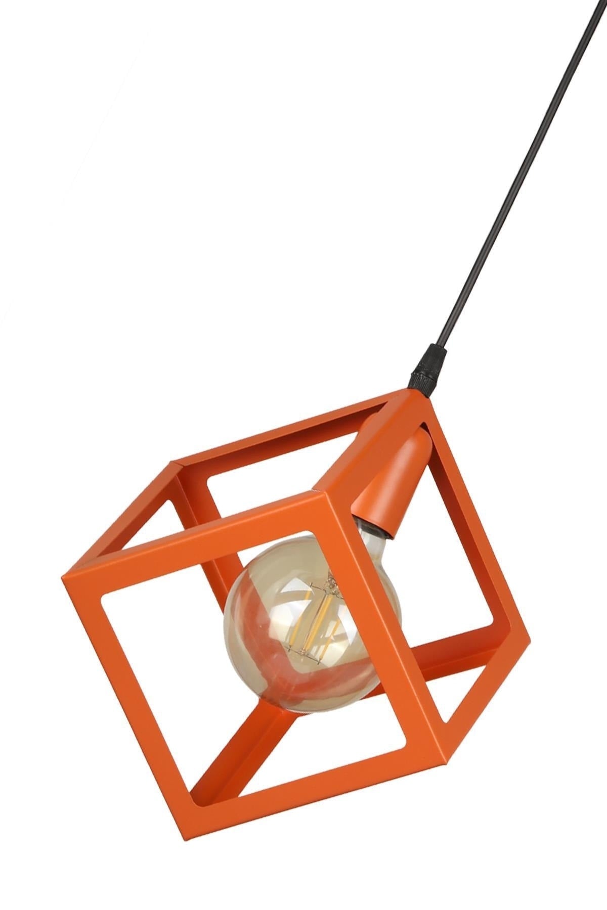 Cube Single Chandelier Orange