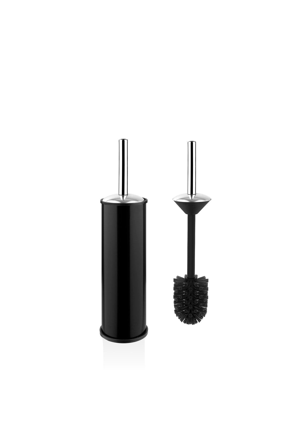 Elite Double Bathroom Set - Black Stainless 3 Lt Trash Can Wc Toilet Brush - Swordslife