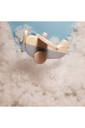 Handmade Wooden Toy Airplane, Educational, Creative, Vintage Natural And Safe Wooden Baby Toy