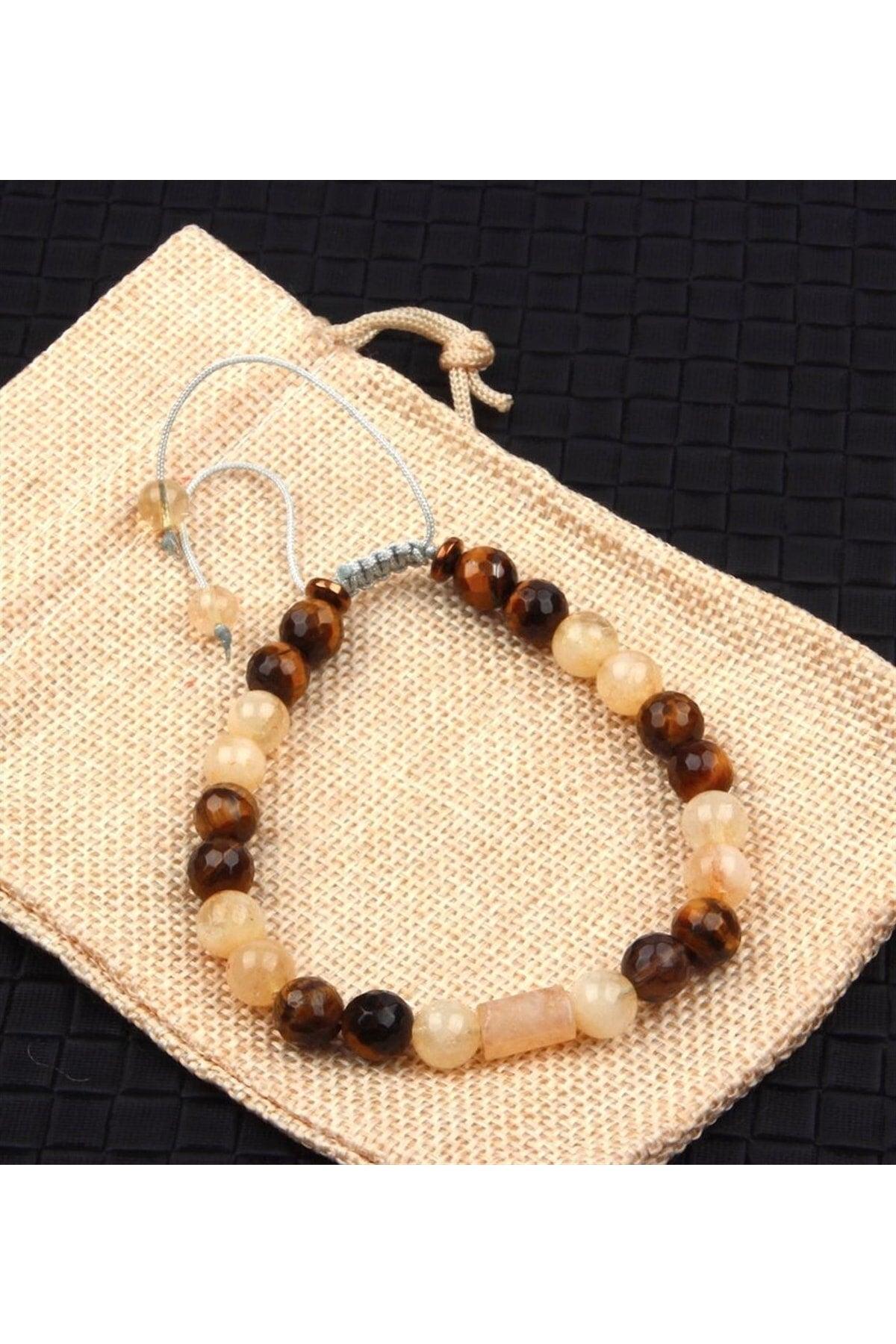 Certified Natural Stone Bracelet-citrine,tiger Eye B305 - Swordslife