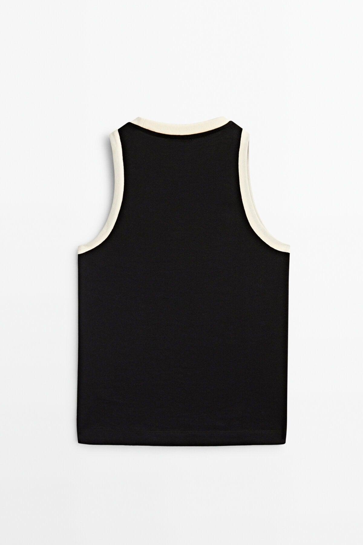 Sleeveless Contrast T-shirt - Swordslife