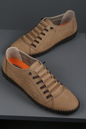 Casual Elastic Laceless Summer Genuine Leather Men'S Shoes