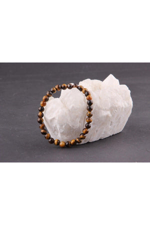 Certified Tiger Eye Natural Stone Bracelet 6 Mm - B829 - Swordslife