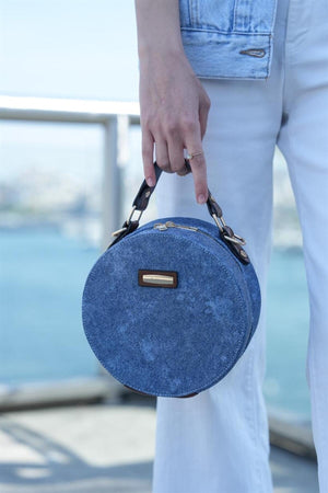 Blue Jeans Women'S Round Shoulder Bag