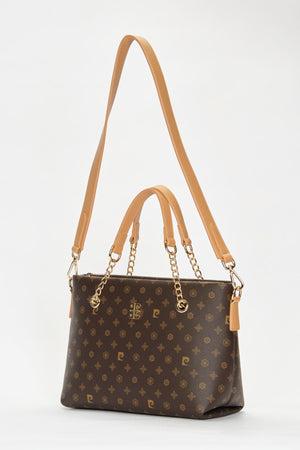 Coffee Monogram Women Shoulder Bag 05Po22Y1561