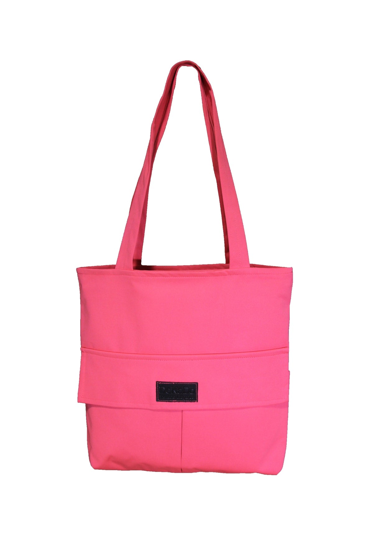 Women'S Light Pink Bag Zippered Hand And Shoulder Bag Canvas Fabric Tote Bag