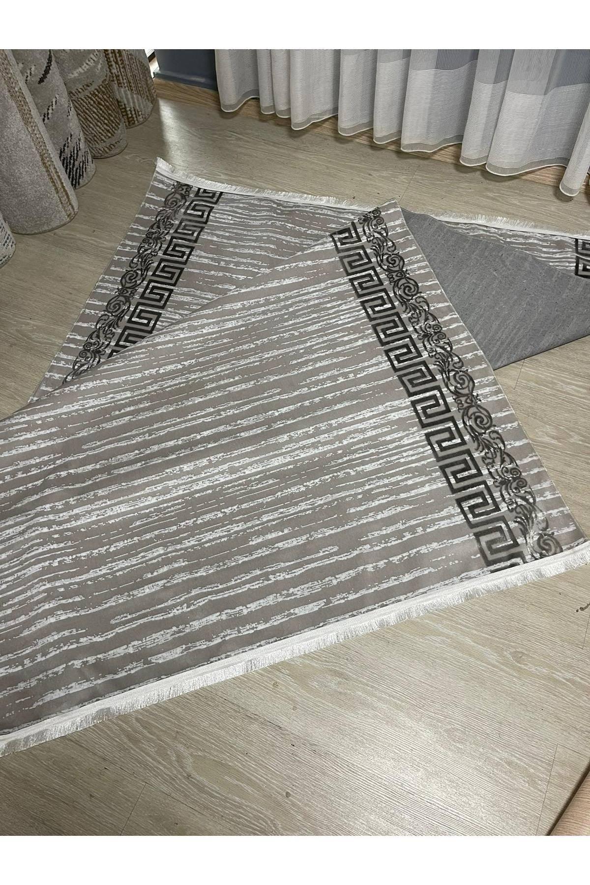 4 Seasons Modern Woven Carpet Fringed, Stain Resistant.(Special Sizes Can Be Made.) gray - Swordslife