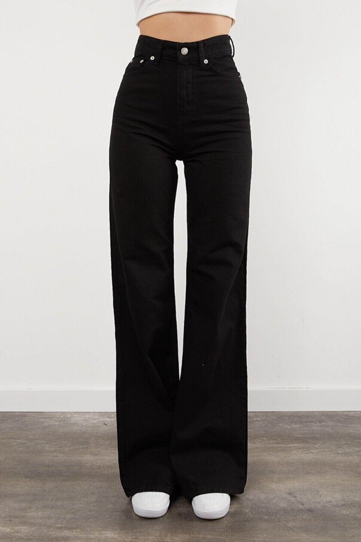 Marlon Unfading Black High Waist Wide Leg Jeans - Swordslife