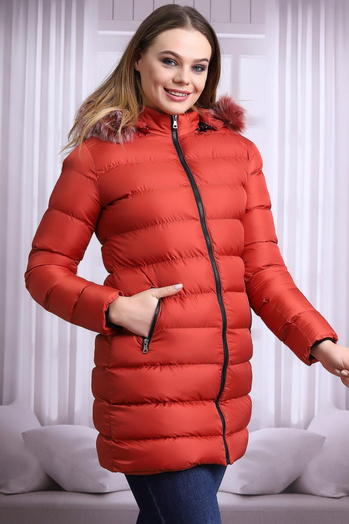 Tile Color Women's Plush Microgel Inflatable Coat - Swordslife