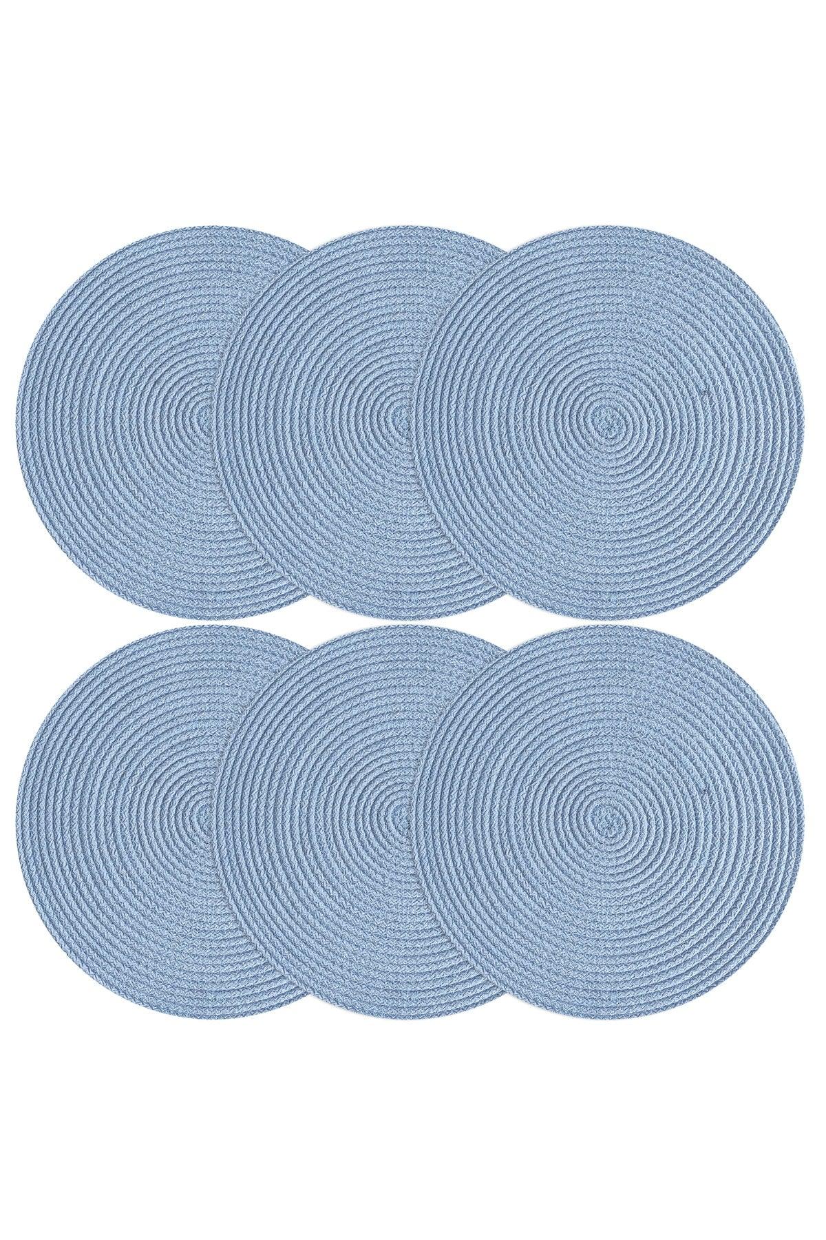 Carnival Baby Blue Jute Placemat 2 Pack Knitted Straw Cover - Swordslife