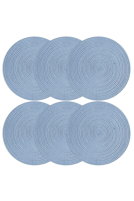 Carnival Baby Blue Jute Placemat 2 Pack Knitted Straw Cover - Swordslife