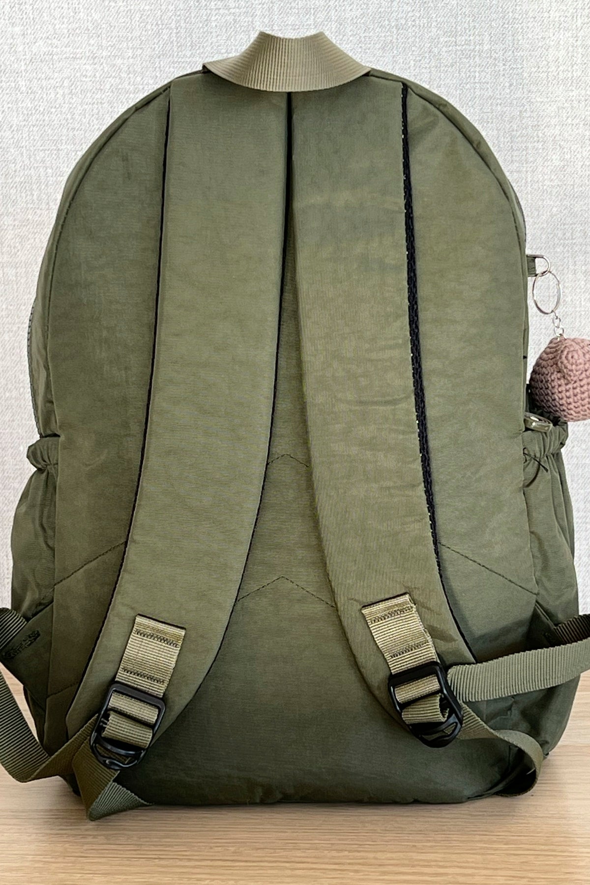 Dark Green Backpack School Bag 14 Inch Laptop Travel Bag Duomino 18 Lt 40X30X15Cm