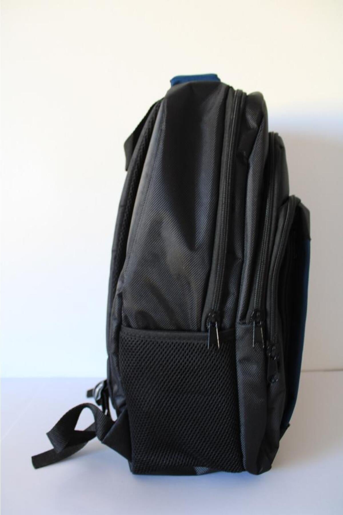 Backpack, 4 Sections, Foam Support, Black - Blue