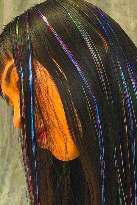 Multicolored Glittery Side Snap Hairpiece 50 cm - Swordslife
