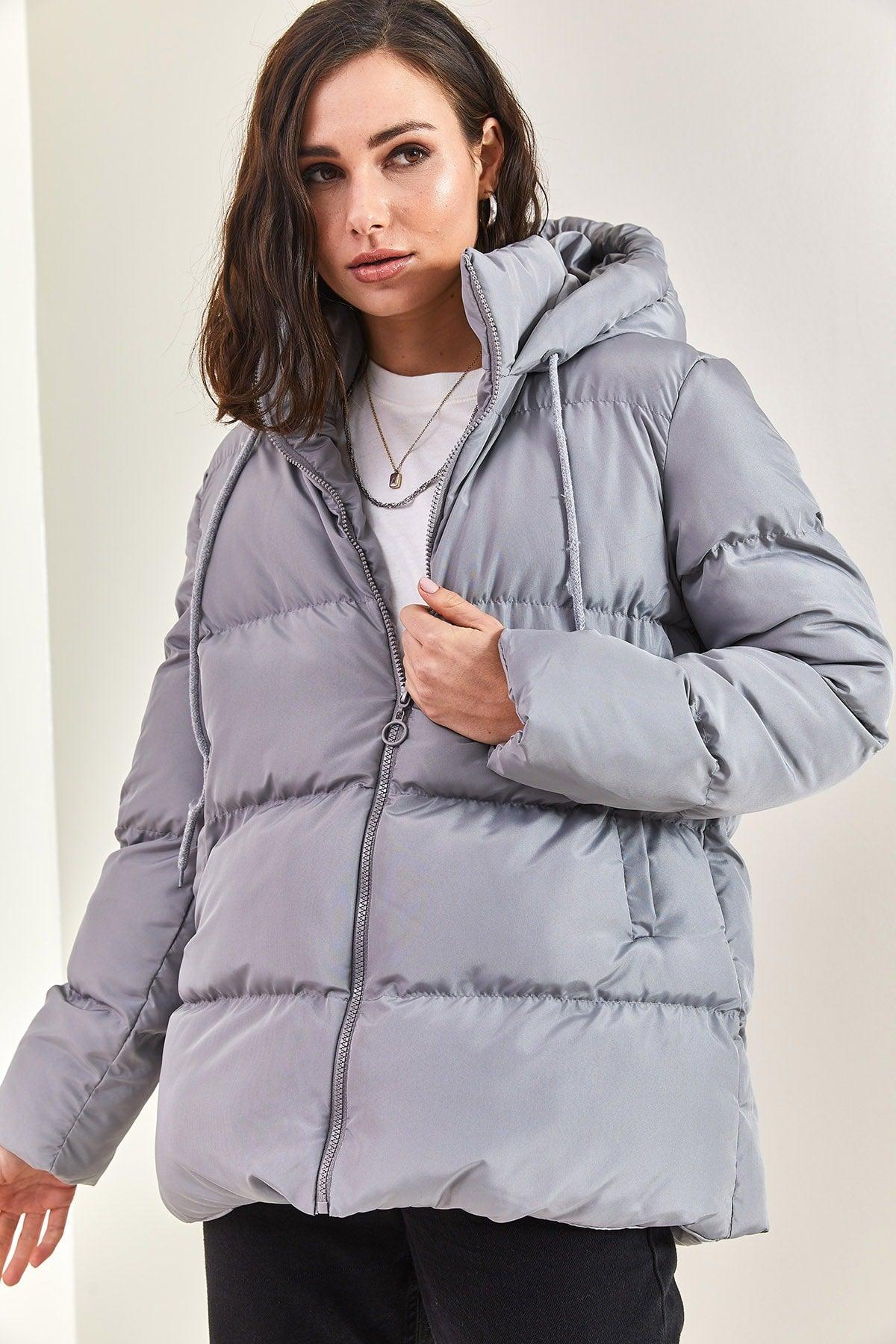 Women's Hooded Long Down Jacket with Lace-Up - Swordslife