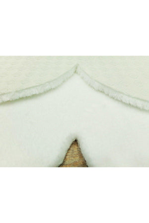 2 Pieces White Bathroom Carpet Plush Post Carpet Closet Set 60x60(daisy) and 80x80(daisy) - Swordslife