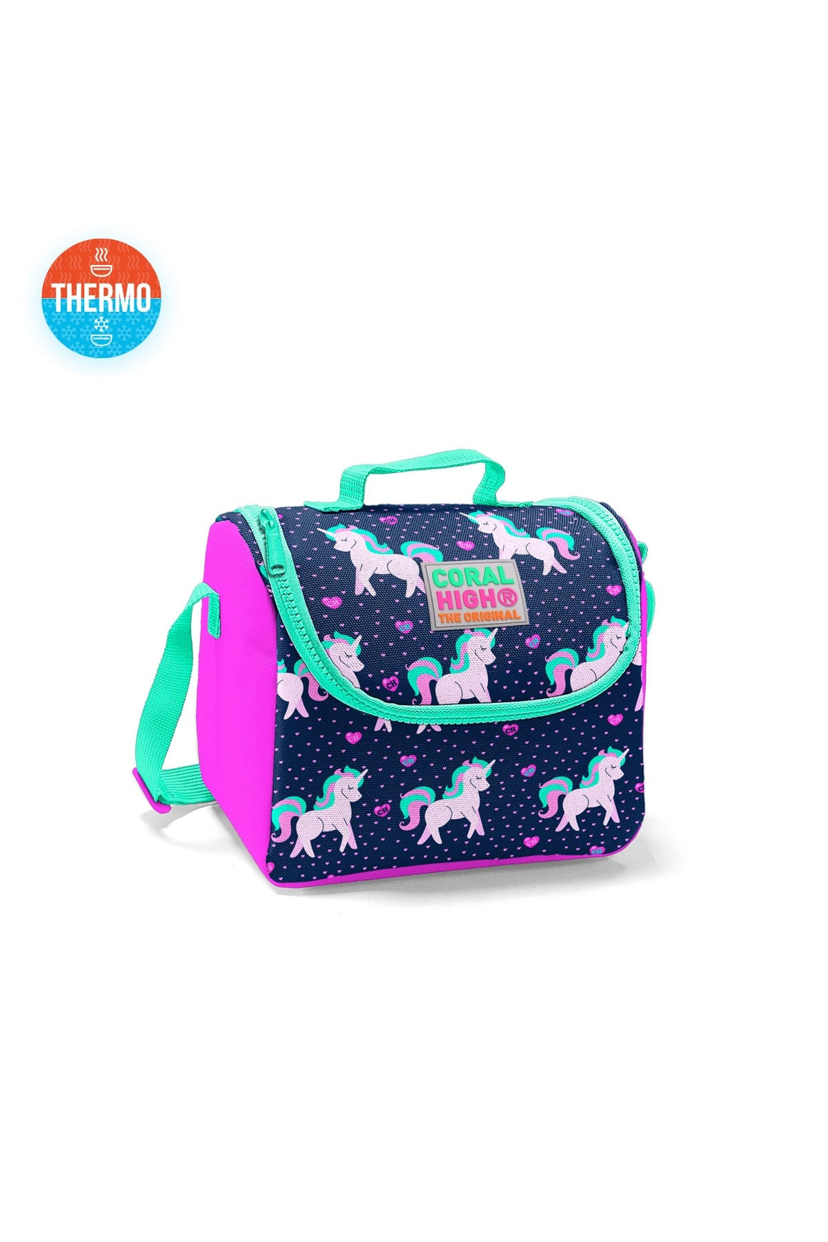 Kids Four Compartment Unicorn Navy Blue 3-Piece School Bag Set