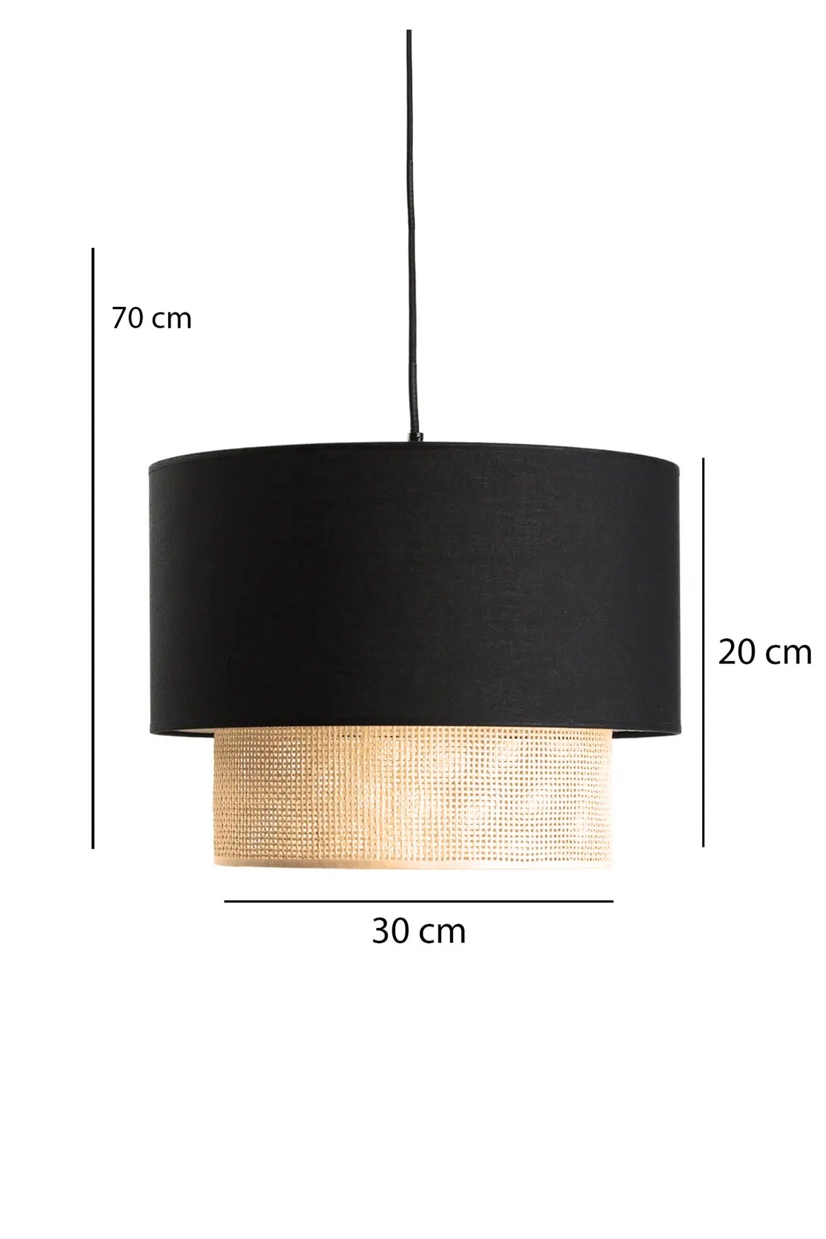 Black Headed Pendant Chandelier With Inner Fabric Ayd-3275