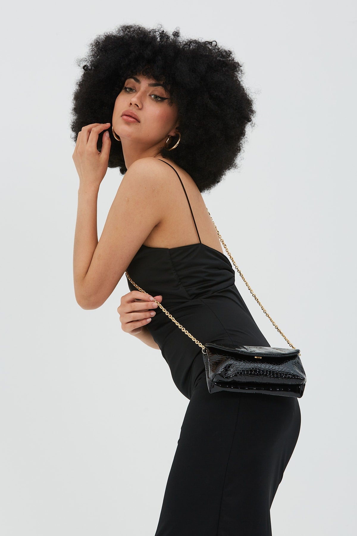 Long Strap Crochet Clucth Jake Women'S Crossbody Bag Black