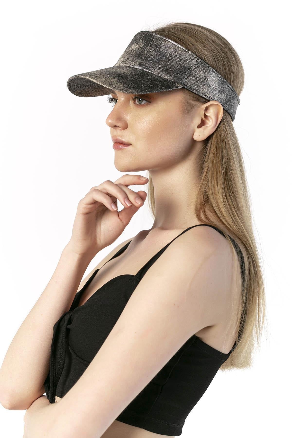 14059 Uv Protected Glossy Gradient Printed Open Top Visor Cap